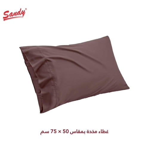 طقم شرشف ساندي ساده مفرد عريض 120×200 سم - بني عود...