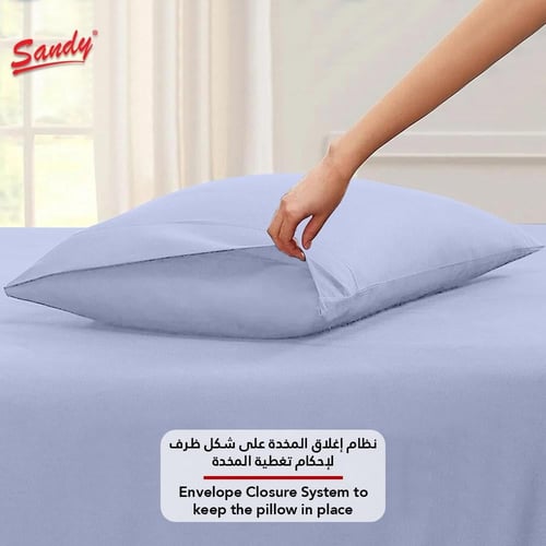 طقم شرشف ساندي ساده مفرد ونص - سماوي