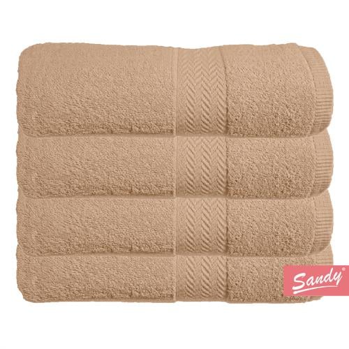 طقم 4 مناشف ساندي قطن 100% | بني "اليد"