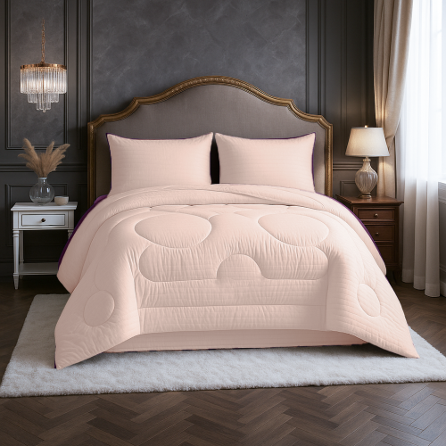 مفرش ساندي فندقي فاخر نفرين قطن 100% - خربزي