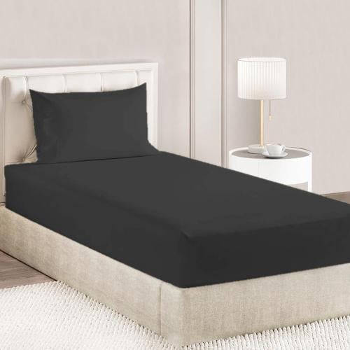 طقم شرشف روز ساده نفر عريض 200x120 سم - اسود