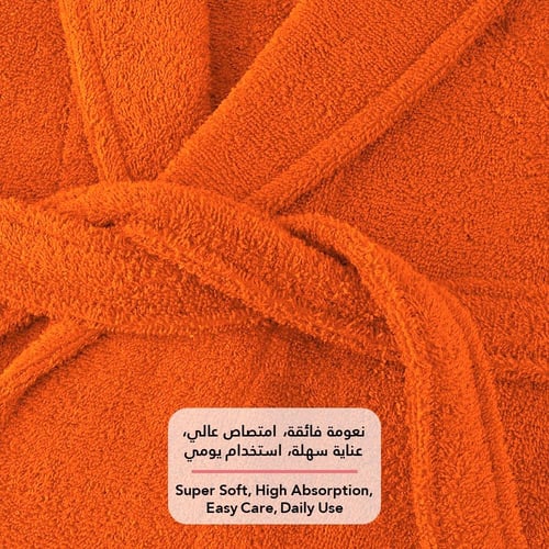 روب حمام ساندي هودي قطن 100% - برتقالي