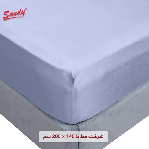 طقم شرشف ساندي ساده مفرد ونص 140×200 سم - سماوي
