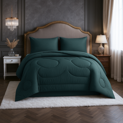 مفرش ساندي فندقي فاخر نفرين قطن 100% - بترولي