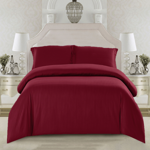 مفرش نفر ونص بحشوة متحركة روز فندقي مقلم - عودي