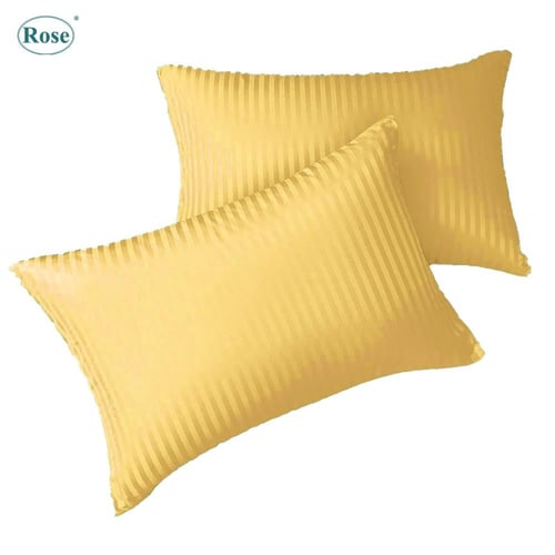 طقم شرشف روز "مزدوج" 200x200 سم مقلم - ذهبي