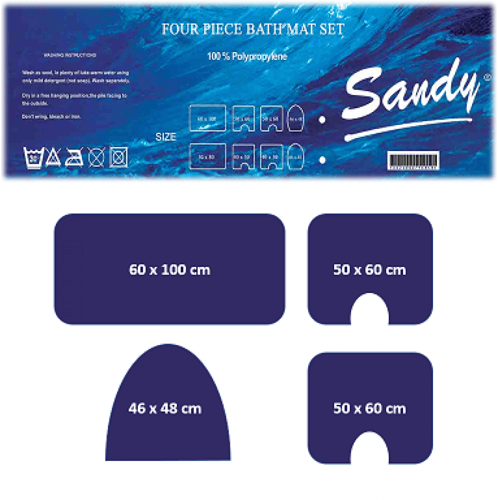 طقم دعاسات حمام ساندي 4 قطع - بني جملي