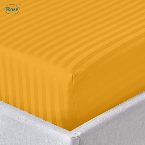 طقم شرشف روز "مفرد عريض" 200x120 سم مقلم - برتقالي...