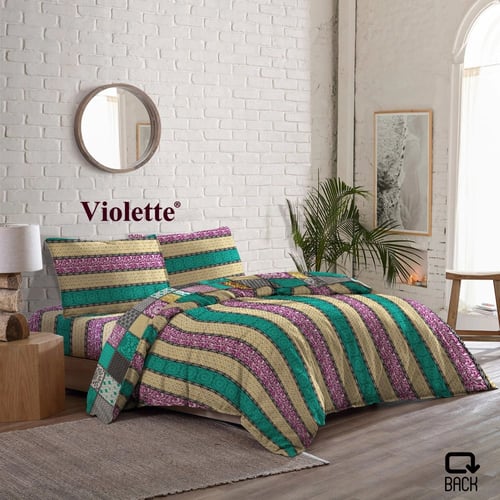 طقم لحاف فيوليت وجهين نفرين - تيل