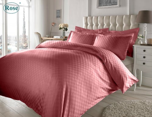 طقم تلبيسة لحاف روز جاكار مزدوج - زهري