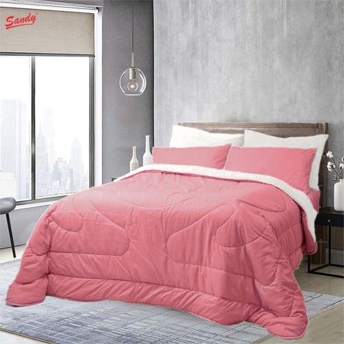 طقم لحاف ساندي فلوري "شتوي" نفرين - زهري سكري