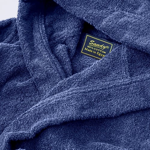 روب حمام ساندي أطفال هودي قطن 100% - كحلي