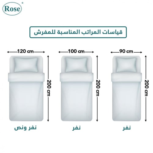 طقم لحاف نفر ونص روز فندقي مقلم - ليلك
