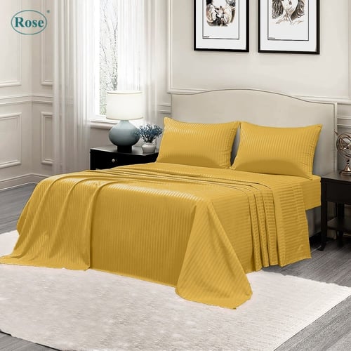 طقم شرشف روز "مزدوج" 200x200 سم مقلم - جملي