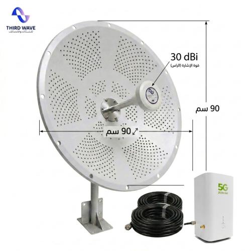 بكج انتينا ميمو 30dBi بصحن 90 سم لتقوية الإنترنت 4...