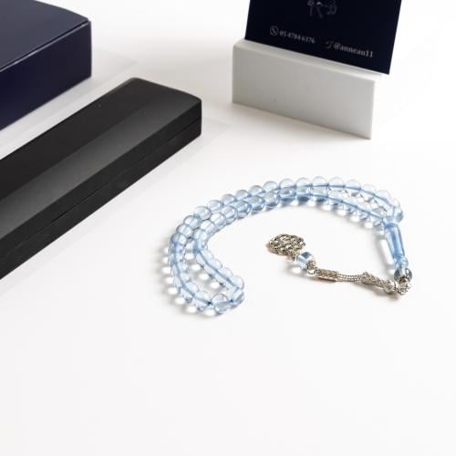 سبحة سماوي شفاف