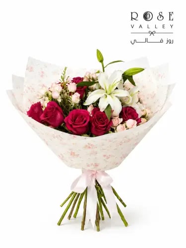 باقة بيبي روز وجوري