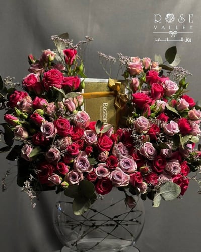 فازة مع بيبي روز ورديات& بستاني 500غ