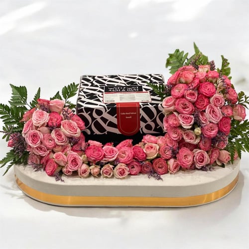 ستاند مع كيك ريد فلفيت من آني و داني