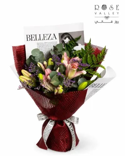 باقة ورد طبيعي ليليوم