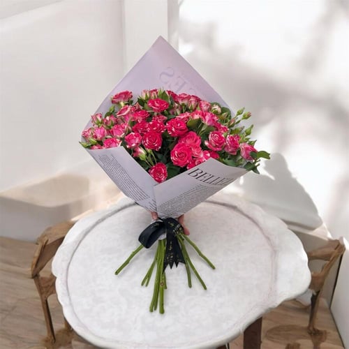 باقة ورد بيبي روز فوشي دبل