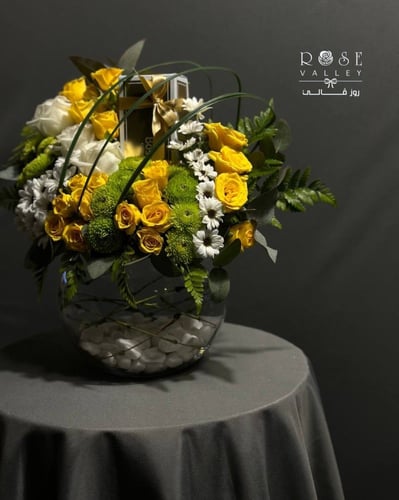 فازة صغيرة & 250غ بستاني & ورد طبيعي