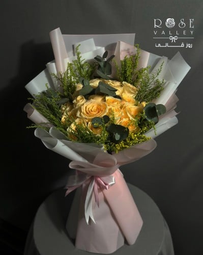 باقة ورد جوري 20 وردة أصفر