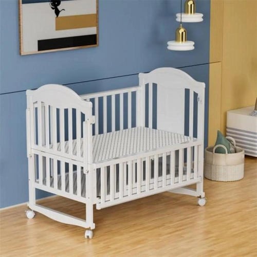 بكج سرير خشبي للأطفال قابل للتمديد مع سلة تخزين