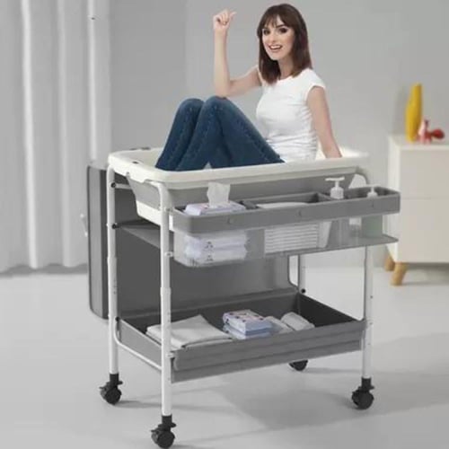 طاولة غيار للأطفال| مع حوض استحمام