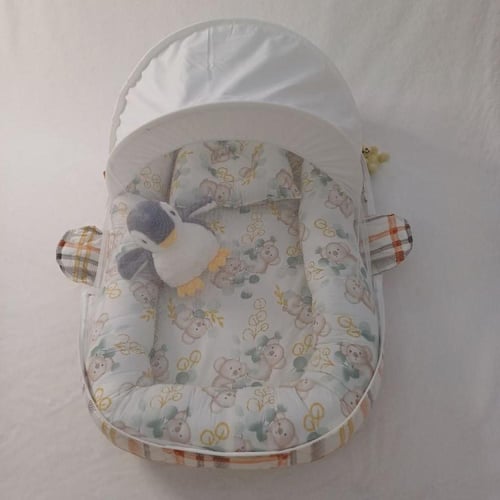 شنطة مفرش مواليد قطني قابل للطي