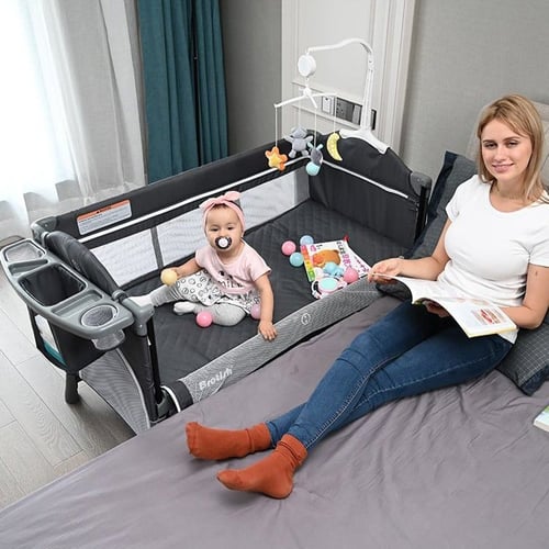 سرير ومحبس اطفال مواليد-نكست( لون رمادي )