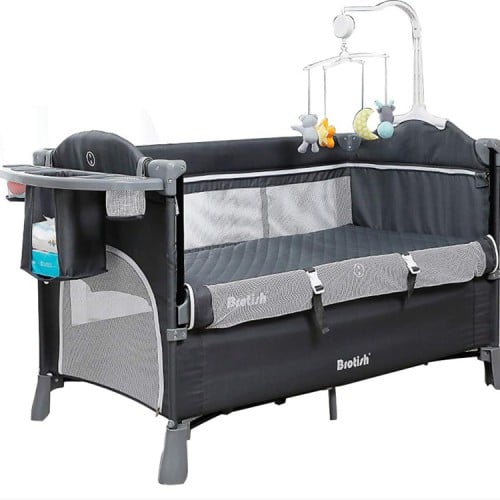 سرير ومحبس اطفال مواليد-نكست( لون رمادي )