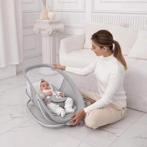 أرجوحة أطفال كهربائية 4 في 1 فاخرة مع طاولة وتَحَك...