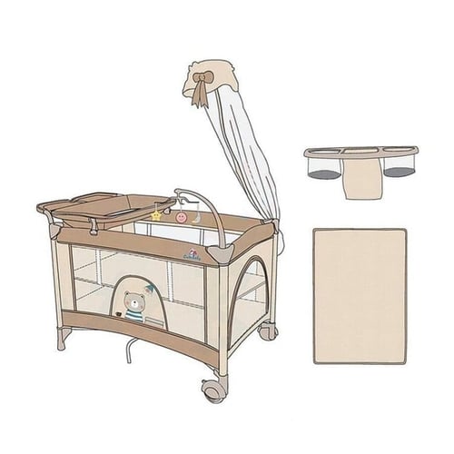 سرير ومحبس اطفال مواليد-نكست( لون رمادي )
