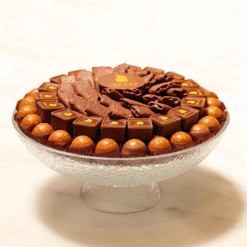 Abucci Glass tray Nougatine+Crep