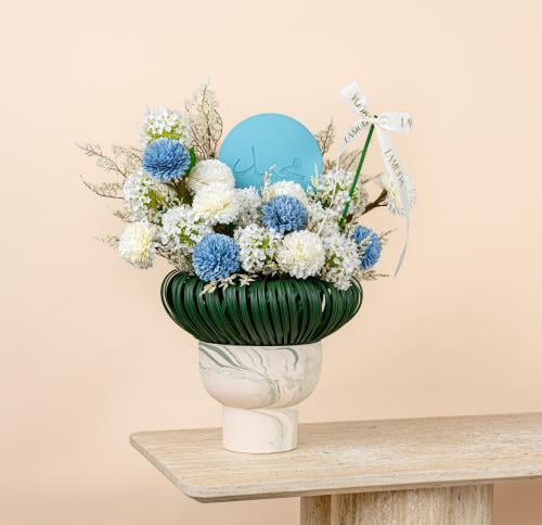 Ocean Blue Pedestal Bloom