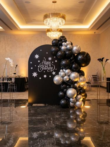Elegant black background for a birthday