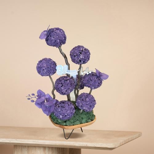 خشب مع ورد صناعي