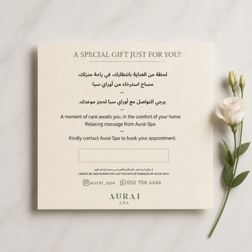 Relaxing massage from Aurai Spa