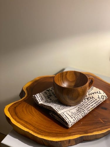 كوب كابتشينو خشبي