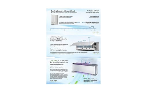 جري AI MAX مكيف جداري ( 1.5 طن ) حار بارد- سعة 187...