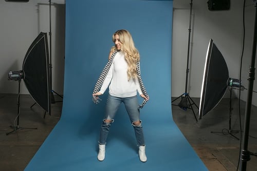 خلفية تصوير رول ورق أزرق كبير #41 - اكسسوارات تصوي...