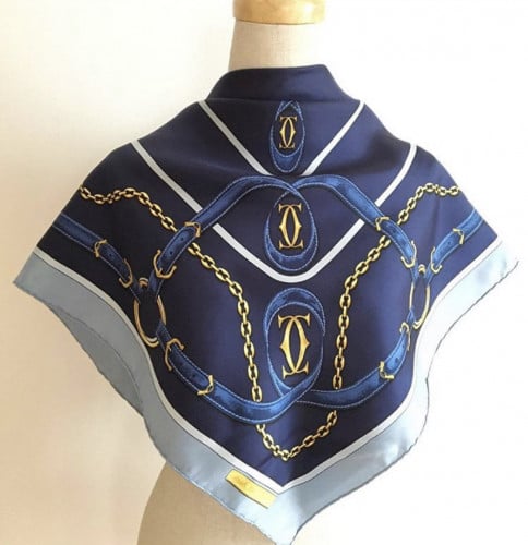 Cartier blue scarf