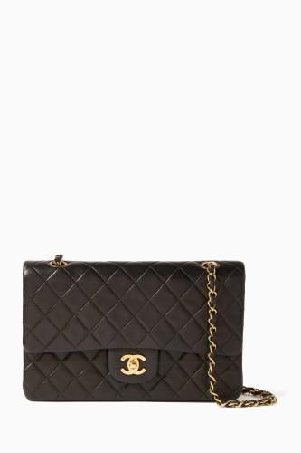 Chanel Black Leather Classic Double Flap Bag