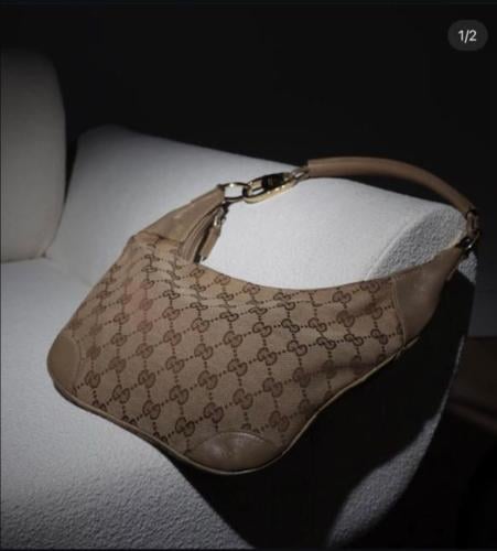 GUCCI GG Canvas Horsebit Hobo Bag