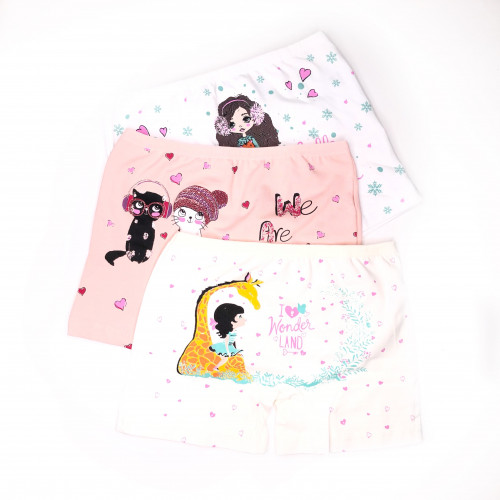 ملابس داخلية للأطفال 3 قطع بوكسر (بناتي) ناعم وقطن...