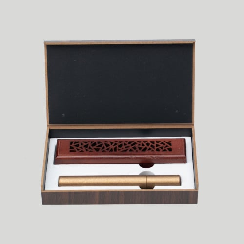 مبخرة مزخرفة بني + أعواد