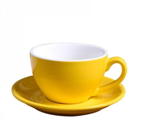 كوب اسبريسو مع صحن 80 مل ELEGANT اصفر