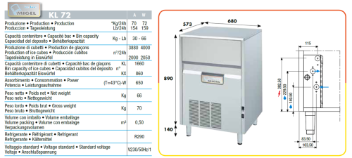 آيس ميكر MIGEL صانعة الثلج 72KG كيلو Ice maker