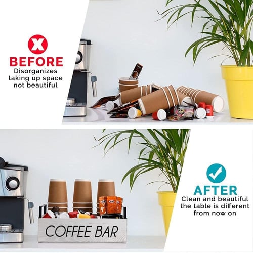 منظم ركن القهوة- ابيض